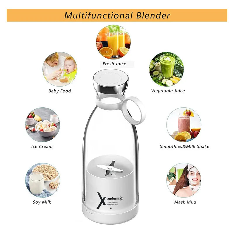 Electric Portable Mini Blender Bottle – Blend Fruits & Smoothies Anywhere